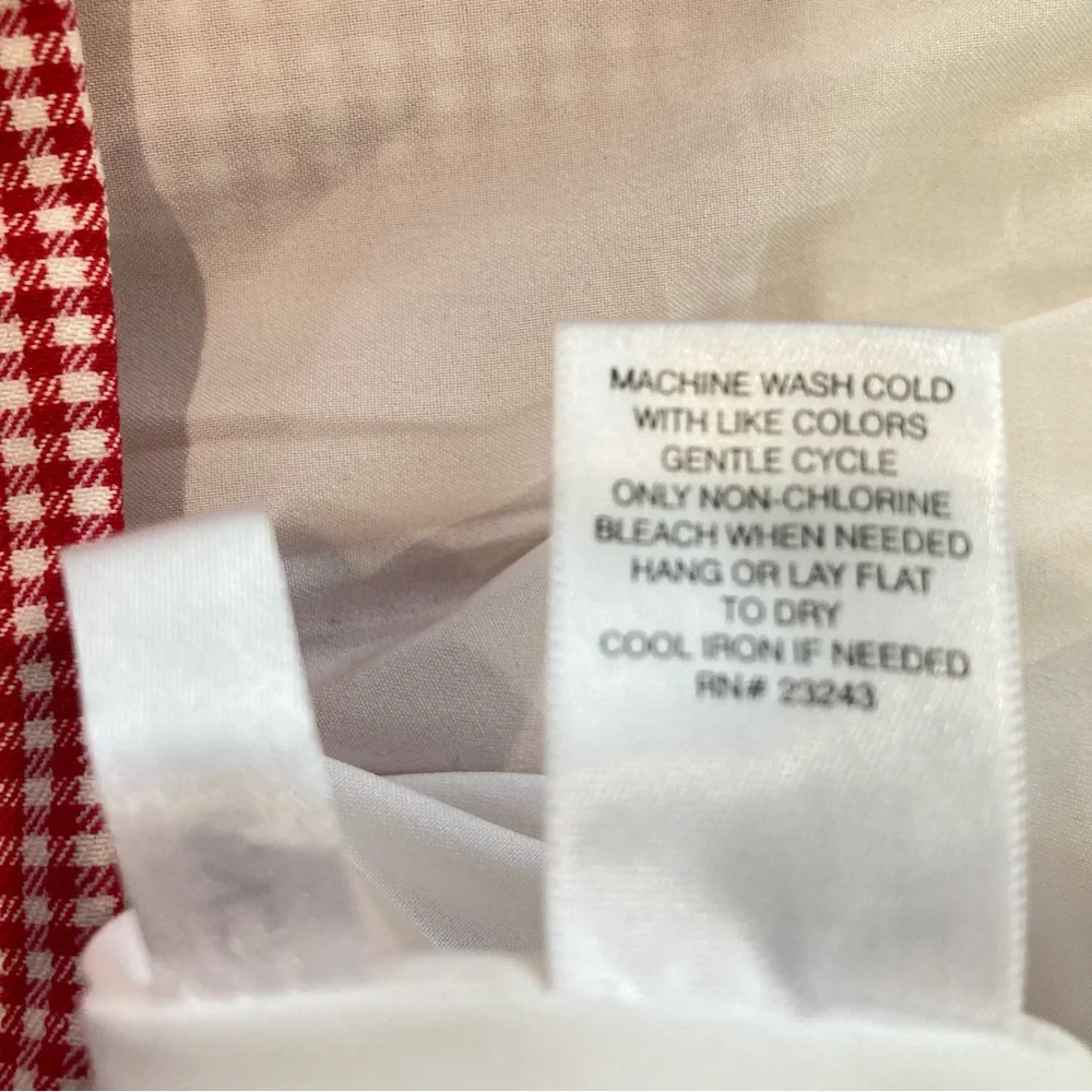 New York and Company red and white gingham midi pencil skirt lace trim - Picture 6 of 11